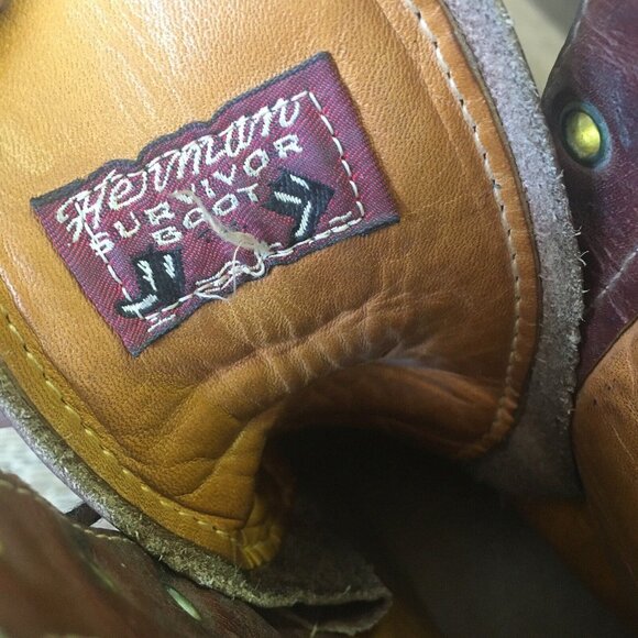 HERMAN SURVIVOR Brown Vintage Steel Toe Insulated Work Boots Mens 9 - Picture 6 of 12